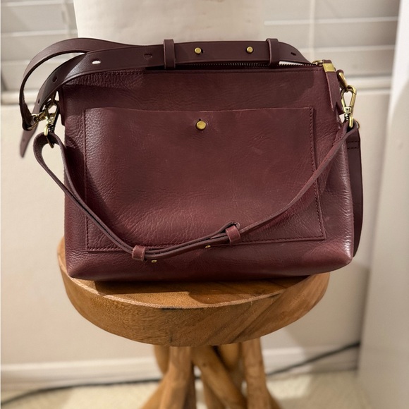 Madewell Handbags - Madewell Burgundy Leather Shoulder Bag